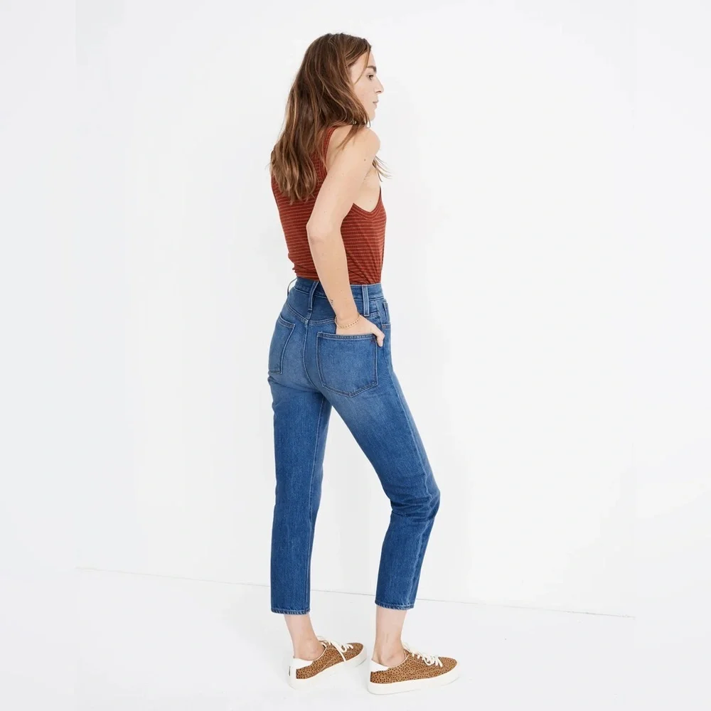 NWOT‎ Madewell The Momjean in Stratfield Wash Blue 25